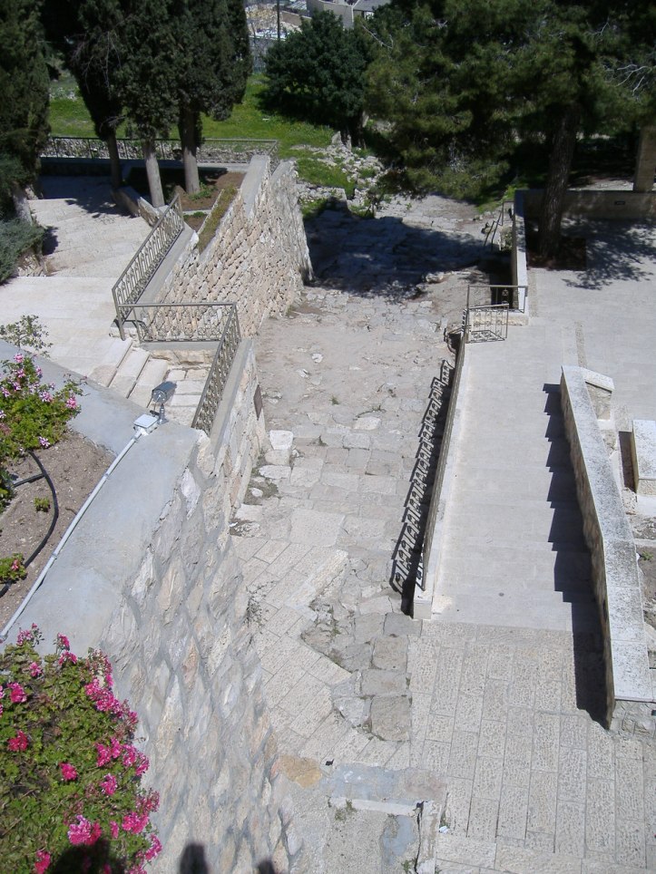 Ancient steps to the garden of Gethsemane