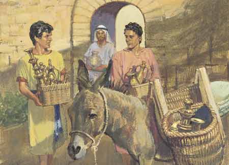 Nephi and his brothers return to Jerusalem to obtain the plates of brass