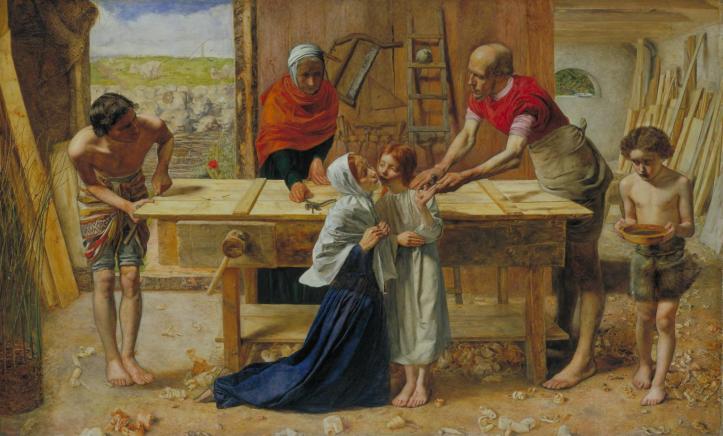 Christ in the House of His Parents ('The Carpenter's Shop') 1849-50 Sir John Everett Millais, Bt 1829-1896 Purchased with assistance from the Art Fund and various subscribers 1921 http://www.tate.org.uk/art/work/N03584